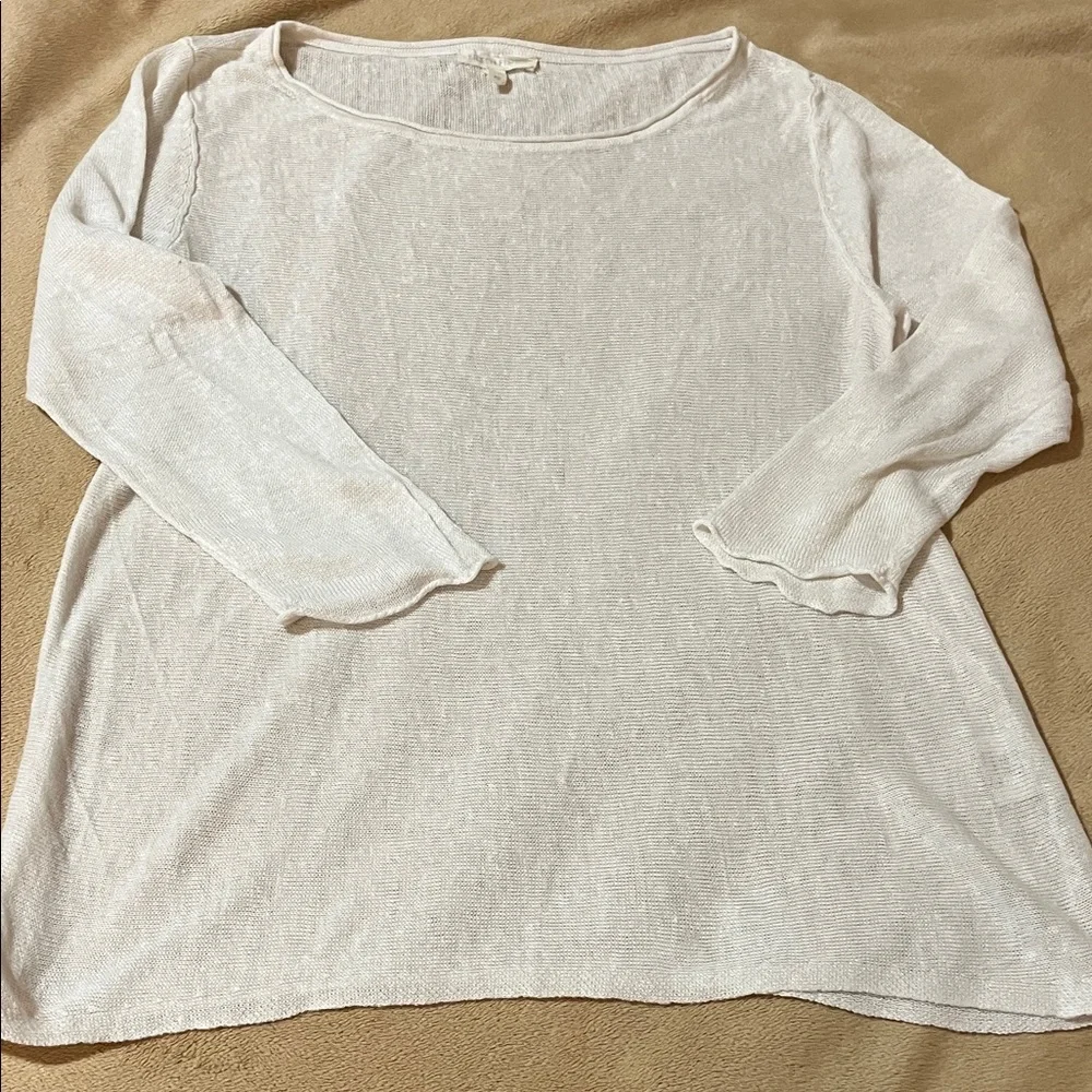 Eileen Fisher 100% Organic Linen  Jersey Crew Neck Size XS - Picture 5 of 9